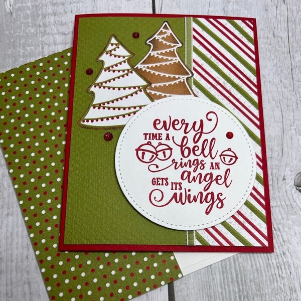 Every Time a Bell Rings Christmas Card/An Angel Gets His Wings/Handmade Christmas Card