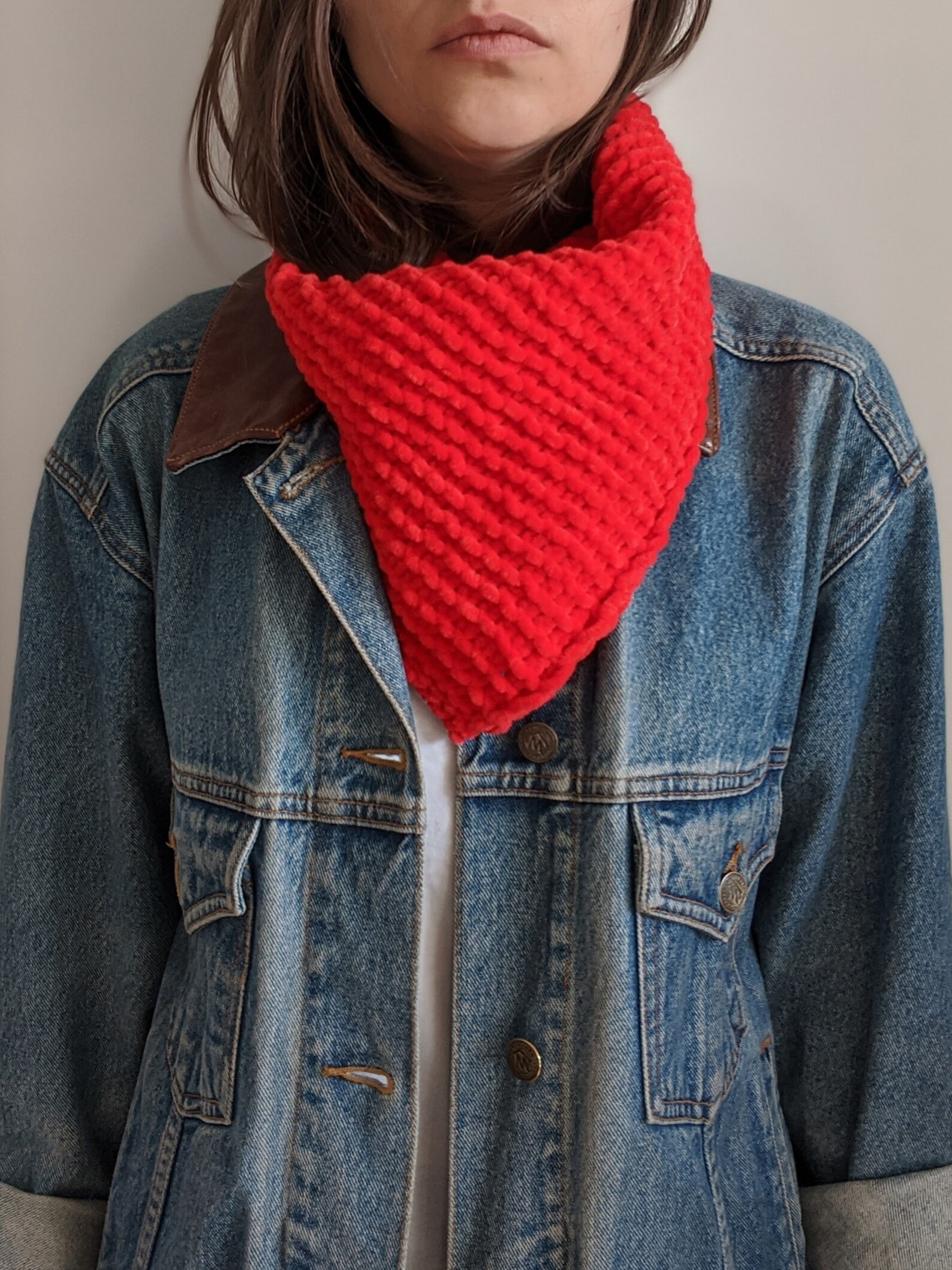 Vegan Scarf Vegan Presentslightweight Scarfchunky Cowlknit Etsy