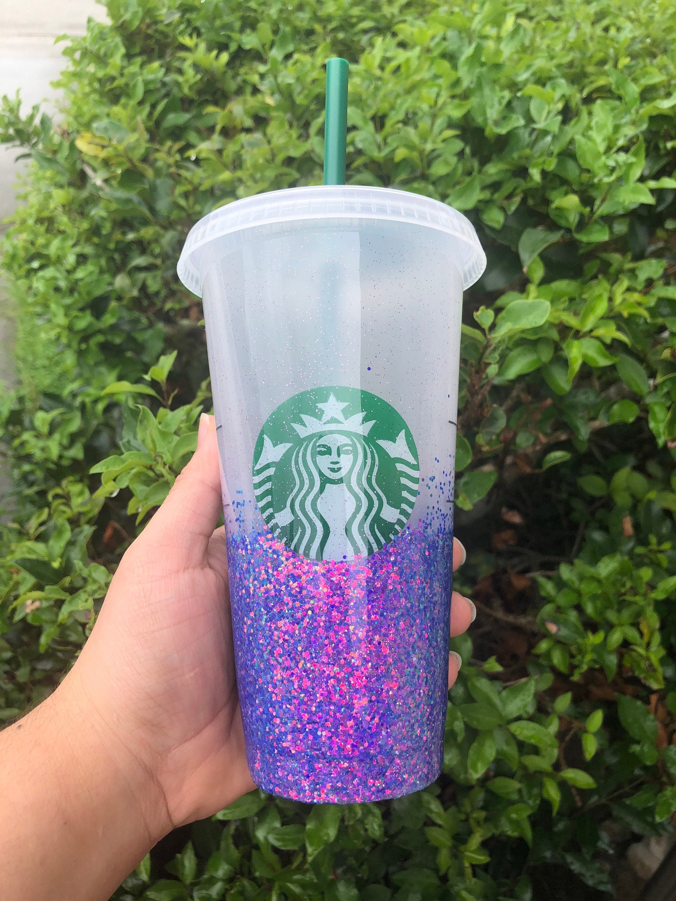 Glittered Purple Starbucks Cold Cup, Coffee Cup, Custom Starbucks Cold Cup, Purple, Name Personalized Tumbler, Custom Gift, Birthday