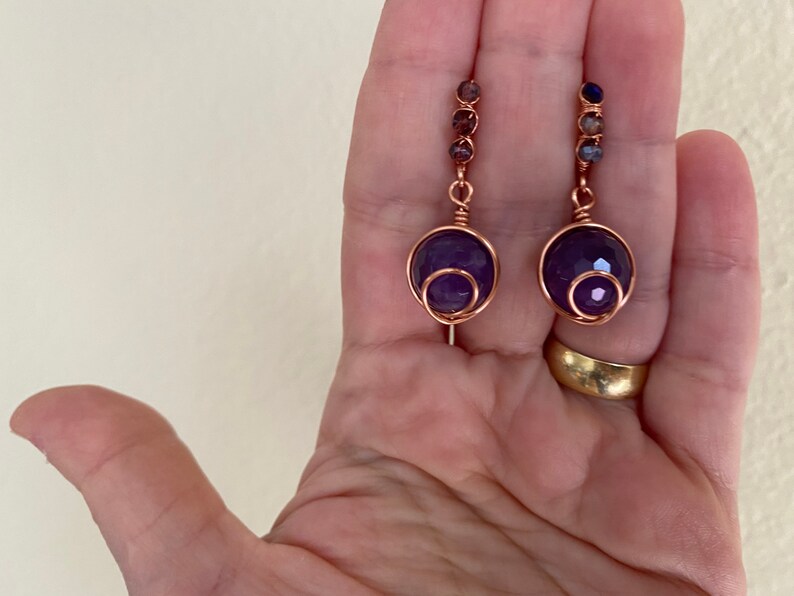 jewelry handmade jewelry Handmade copper wire wrapped earrings with glass beads affordable price