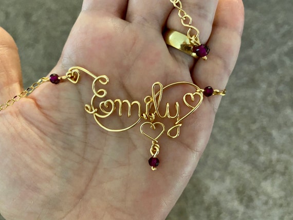 Personalized wire name necklace sale