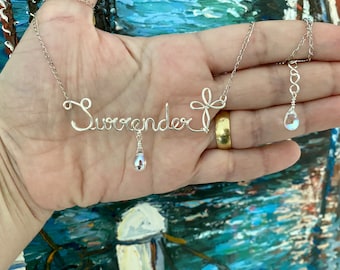 Name necklace, Personalized necklace, Wire wrapped necklace, Custom name necklace, personalized, name, initials, personal,Wire name necklace