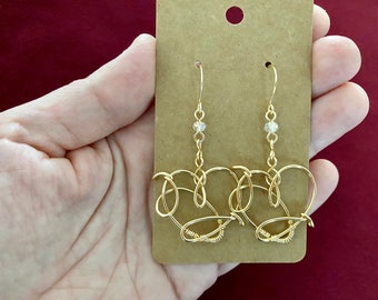 Handmade BTS lys Heart Earrings , BTS Earrings , Wire wrapped Earrings , unique Bts Earrings