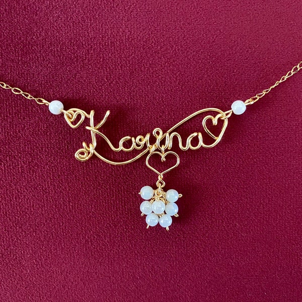 Name necklace, Personalized necklace, Wire wrapped necklace, Custom name necklace, personalized, name, initials, personal,Wire name necklace