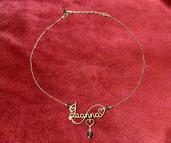 Wire Name Necklace Custom Name Necklace Gold Name Necklace