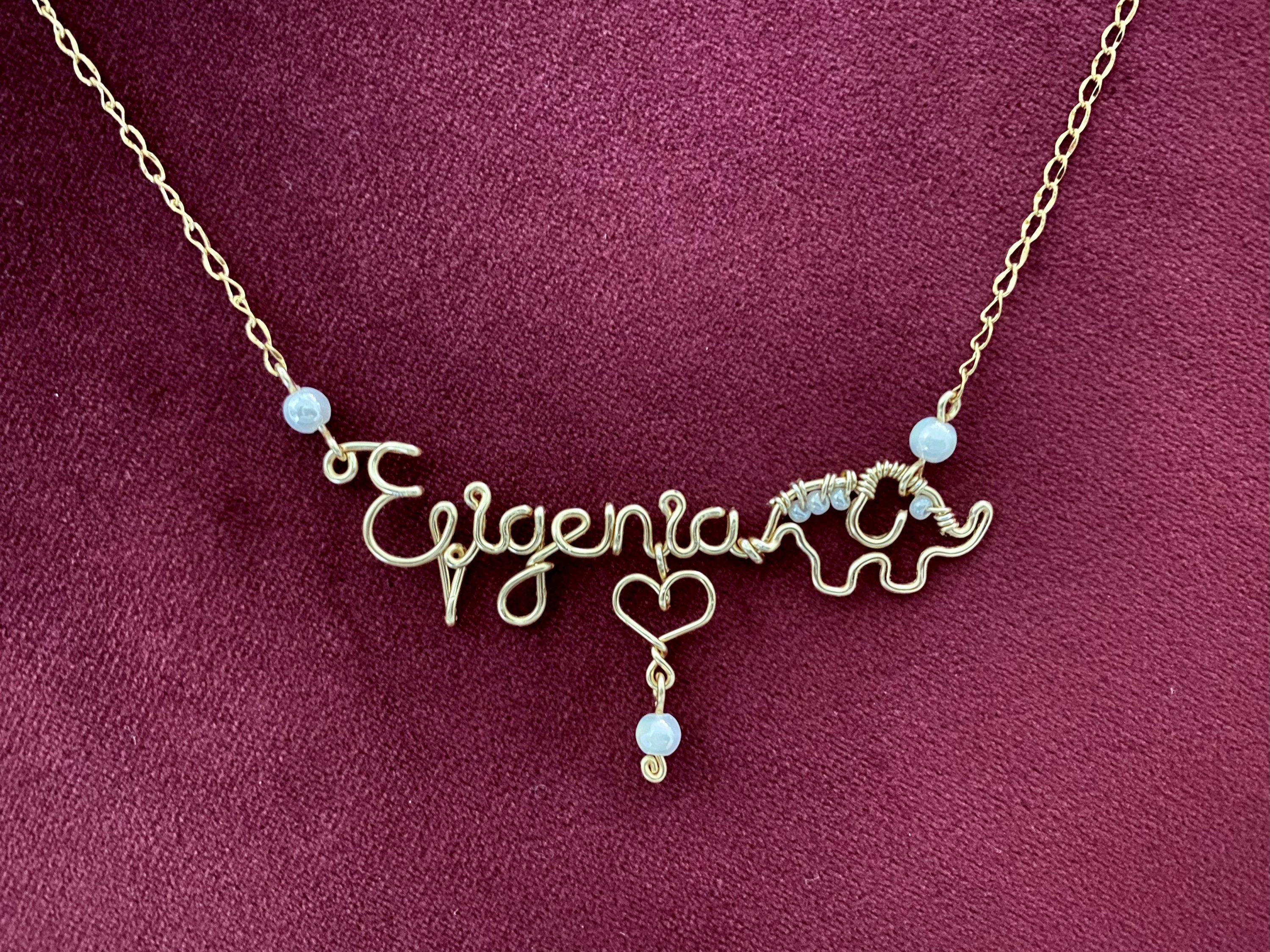 Handmade Copper Wire Wrapped Name Necklace With Stainless Etsy UK