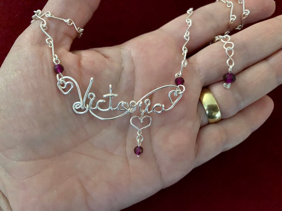 Copper wire 2024 name necklace