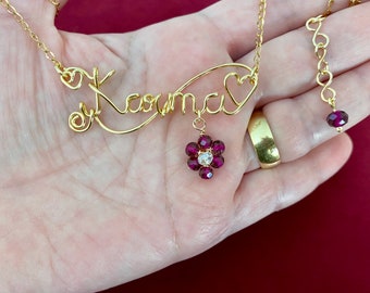 Name necklace, Personalized necklace, Wire wrapped necklace, Custom name necklace, personalized, name, initials, personal,Wire name necklace