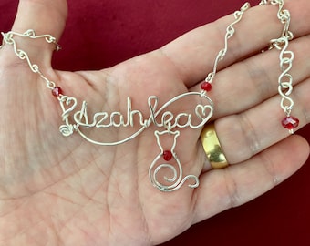 Handmade copper wire wrapped name necklace, Personalized necklace, Custom name necklace, personalized, name, initials, personal, Wire name
