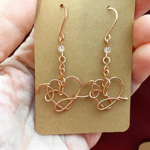 Handmade BTS lys Heart Earrings , BTS Earrings , Natural copper wire wrapped Earrings , unique Bts Earrings