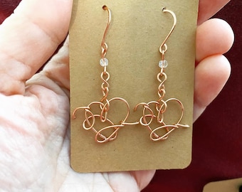 Handmade BTS lys Heart Earrings , BTS Earrings , Natural copper wire wrapped Earrings , unique Bts Earrings