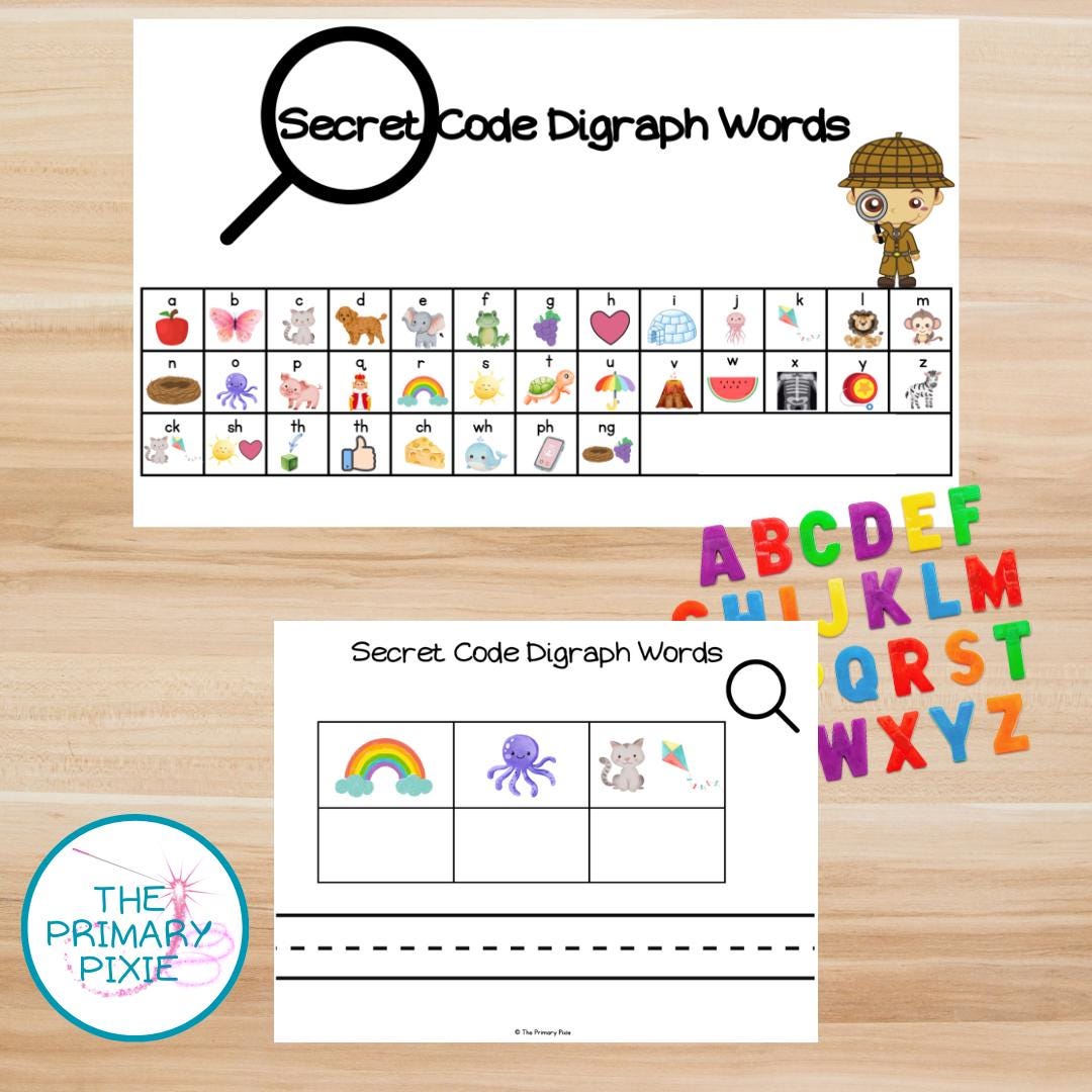 Secret Code Digraph Words - Etsy