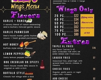 Personalized Food Beverage Dining Menu | Business Building | Branding