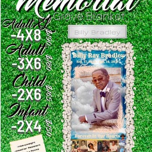 CUSTOM Memorial Grave Blanket | Grave Cover | Memorial Keepsakes