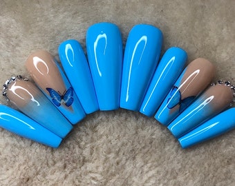 Butterfly Nails Etsy Butterfly Nails Etsy