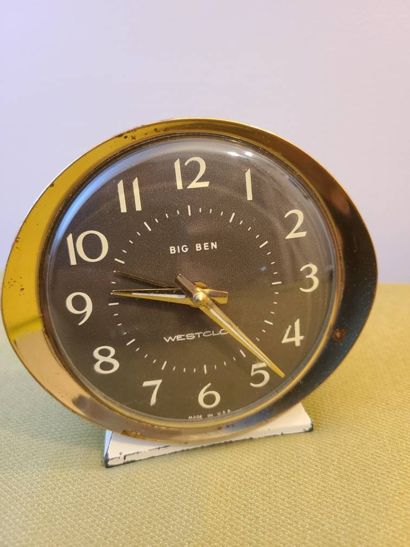 1960's Westclox Big Ben Wind Up Alarm Clock Brown Face Etsy