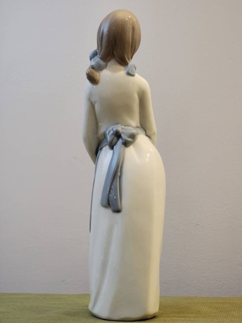 Vintage Nadal Porcelain Figurine Girl Holding a Basket of Etsy