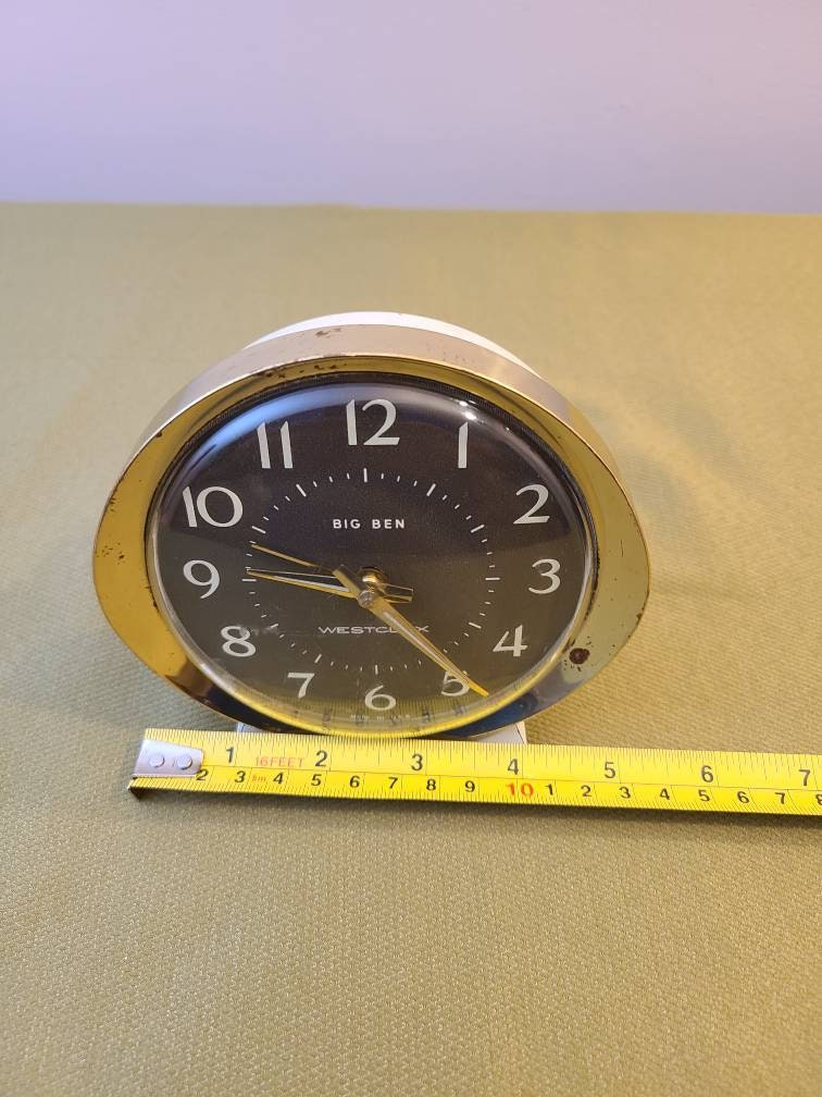 1960's Westclox Big Ben Wind Up Alarm Clock Brown Face Etsy