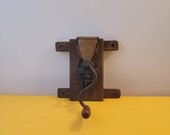 Antique Wood - Cast Iron - Copper Wall Mount Coffee Grinder - Great Piece - Excellent Condition - See Photos