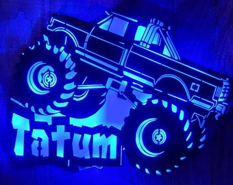 Personalized Monster Truck Neon sign, Personalized Lifted Truck for him, Monster Jam truck, fun kids gift, Gift for him, Gift for kid,