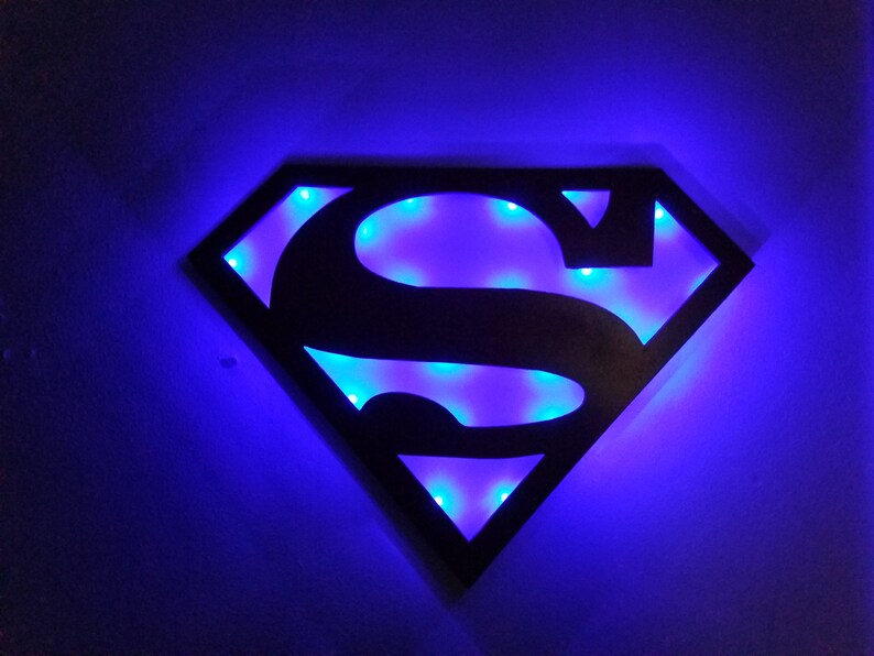 superman man cave sign superwoman she shed led sign etsy