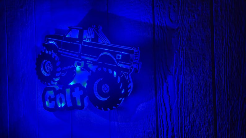 Personalized Monster Truck Neon sign, Personalized Lifted Truck for him, Monster Jam truck, fun kids gift, Gift for him, Gift for kid, image 7