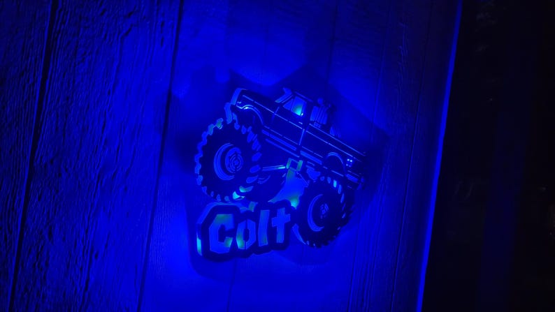 Personalized Monster Truck Neon sign, Personalized Lifted Truck for him, Monster Jam truck, fun kids gift, Gift for him, Gift for kid, image 8