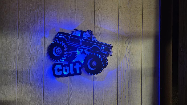Personalized Monster Truck Neon sign, Personalized Lifted Truck for him, Monster Jam truck, fun kids gift, Gift for him, Gift for kid, image 9