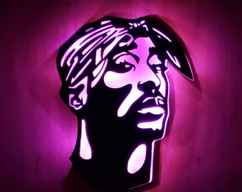 Tupac neon sign, RIP 2pac Man Cave LED Sign , west coast Rapper, 2pac poster, tupac wall decor