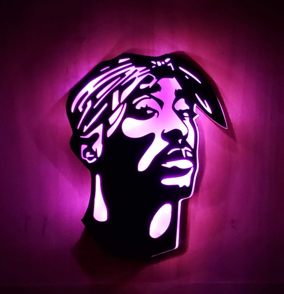 Tupac Neon Sign, RIP 2pac Man Cave LED Sign , West Coast Rapper