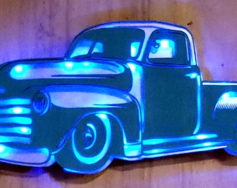 Old Style Pick up Lighted Sign, man cave sign, she cave sign, wall decor