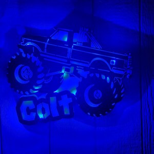 Personalized Monster Truck Neon sign, Personalized Lifted Truck for him, Monster Jam truck, fun kids gift, Gift for him, Gift for kid, image 6