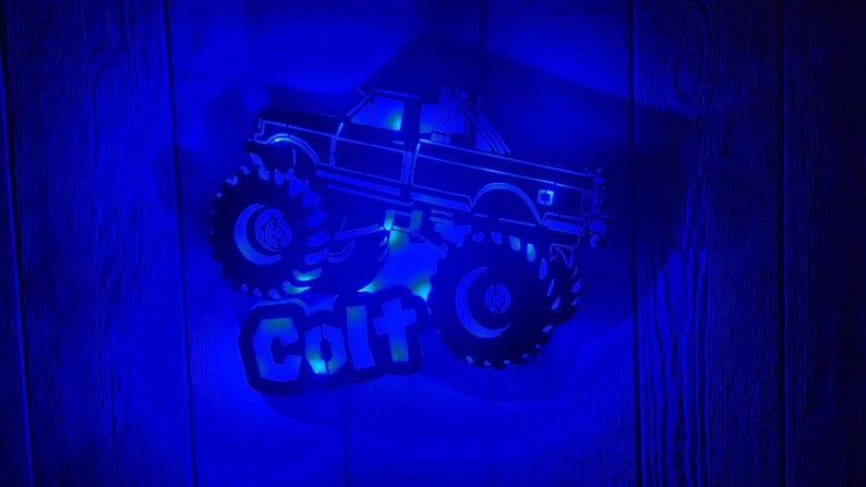 Personalized Monster Truck Neon sign, Personalized Lifted Truck for him, Monster Jam truck, fun kids gift, Gift for him, Gift for kid, image 6