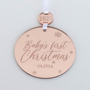Personalized Baby's First Christmas Ornament Custom Keepsake Laser Engraved image 2
