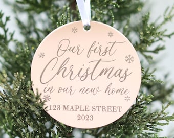 Our First Christmas In Our New Home Ornament | Housewarming Gift | Laser Engraved