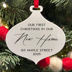 Custom First Christmas in Our New Home Ornament | Personalized Gift