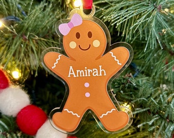 Personalized Gingerbread Man Ornament | Custom Gift Tag | Custom Keepsake
