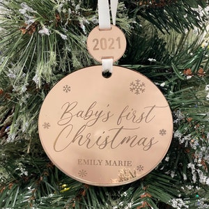 Personalized Baby's First Christmas Ornament Custom Keepsake Laser Engraved image 7