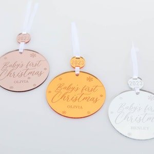 Personalized Baby's First Christmas Ornament Custom Keepsake Laser Engraved image 6