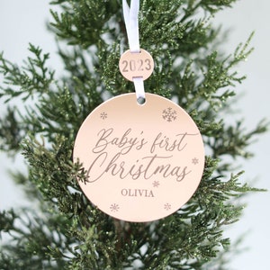 Personalized Baby's First Christmas Ornament Custom Keepsake Laser Engraved image 1