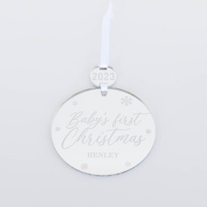 Personalized Baby's First Christmas Ornament Custom Keepsake Laser Engraved image 4