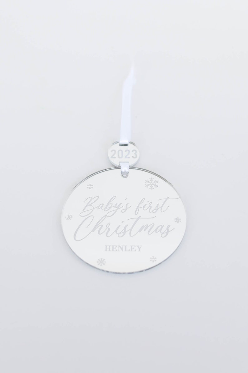 Personalized Baby's First Christmas Ornament Custom Keepsake Laser Engraved image 4