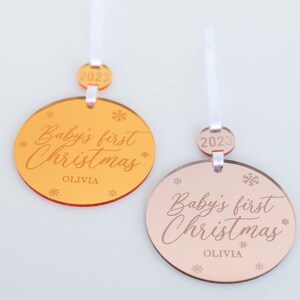 Personalized Baby's First Christmas Ornament Custom Keepsake Laser Engraved image 5