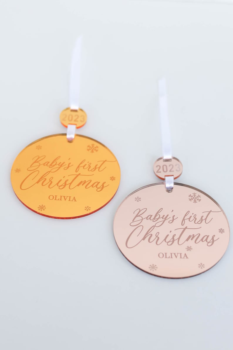 Personalized Baby's First Christmas Ornament Custom Keepsake Laser Engraved image 5