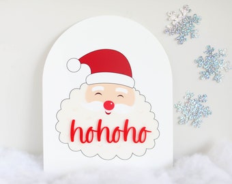 Santa Christmas Holiday Hohoho Sign | Christmas Decor | Modern