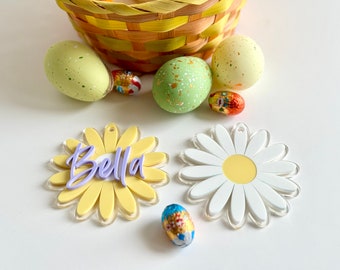 Daisy Bag Tags | Name Tags | Flower Keychain | Easter Decor