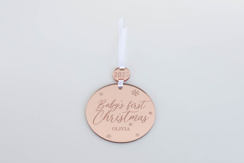 Personalized Baby's First Christmas Ornament Custom Keepsake Laser Engraved image 2