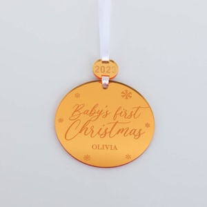 Personalized Baby's First Christmas Ornament Custom Keepsake Laser Engraved image 3