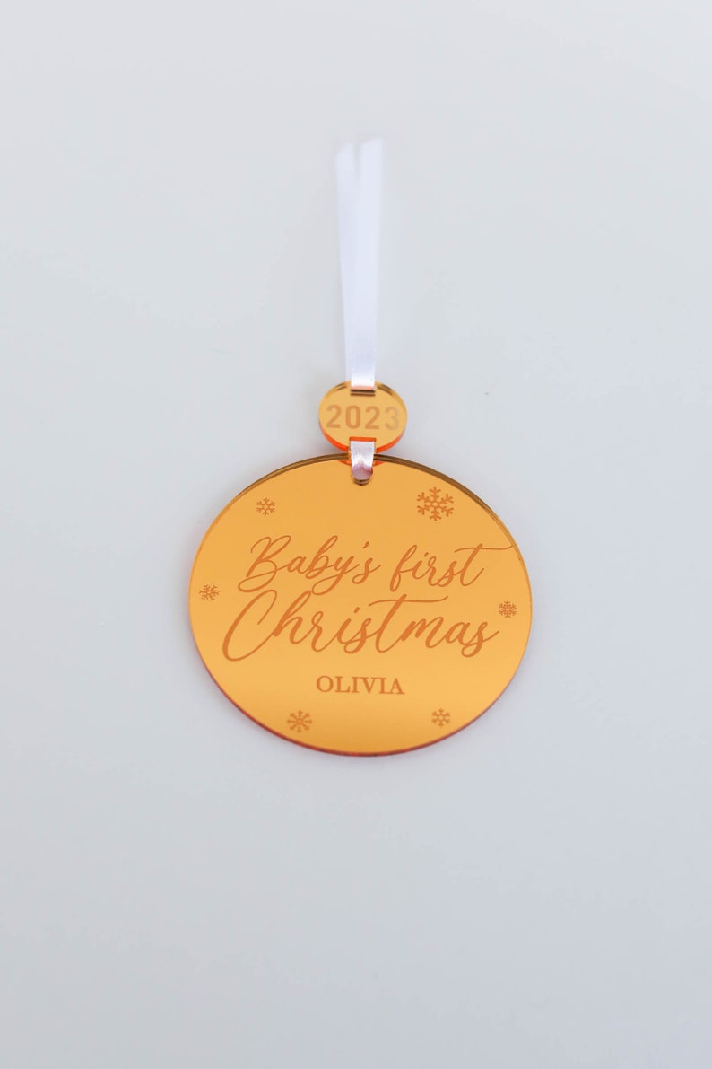 Personalized Baby's First Christmas Ornament Custom Keepsake Laser Engraved image 3