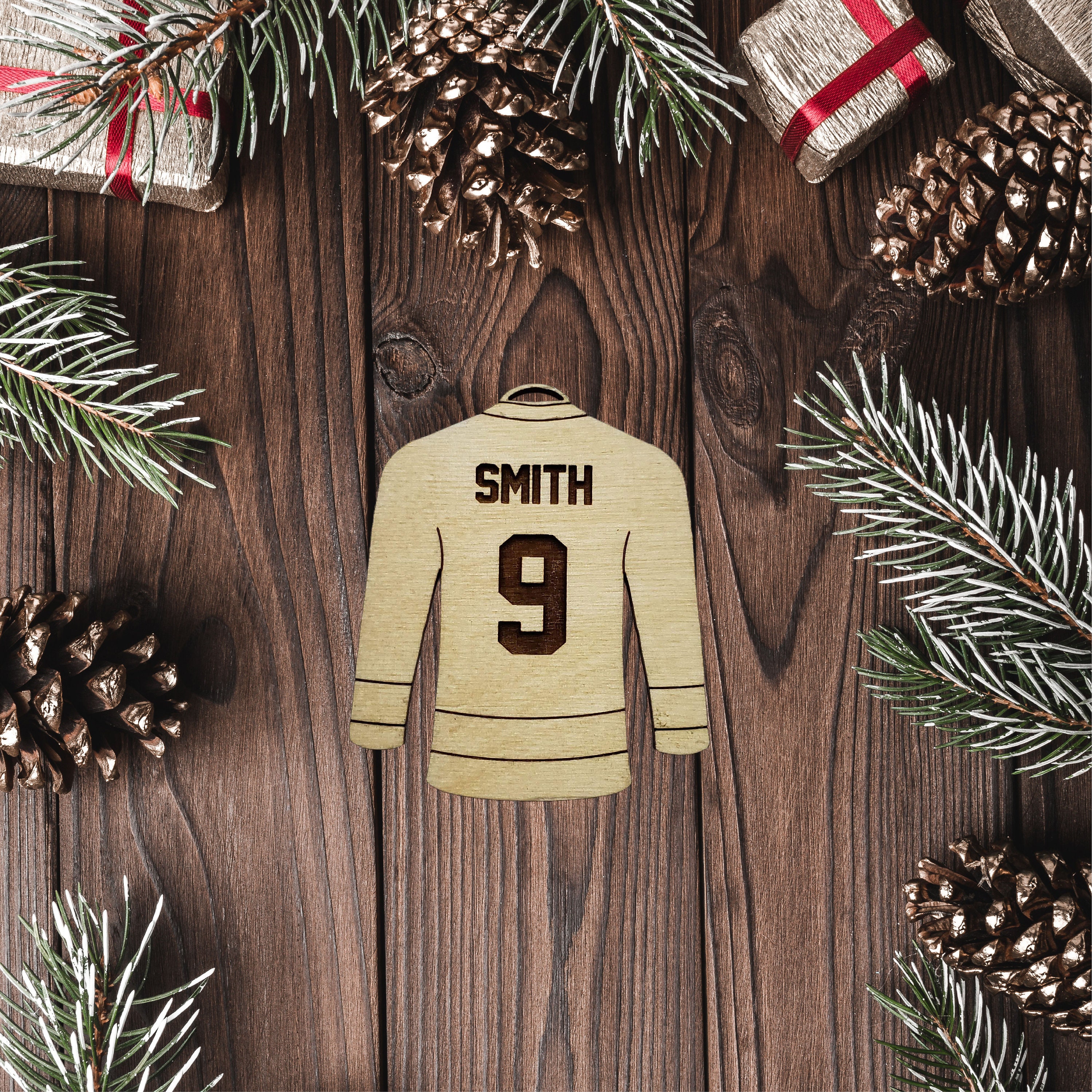 Custom Hockey Jersey Christmas Ornament Personalized Laser Etsy